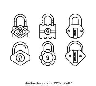 lock and key icons  vector illustration