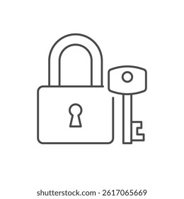 Lock and key line icon