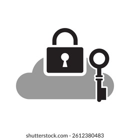 Lock with Key logo icon illustration flat