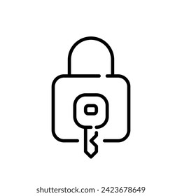 Lock and key. Pixel perfect icon