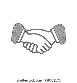 Lock and key sign. Vector. Shaded gray icon on white background. Isolated.