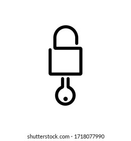 Lock and key thin icon in trendy flat style isolated on white background. Symbol for your web site design, logo, app, UI. Vector illustration, EPS