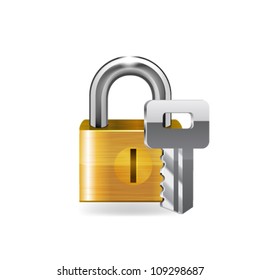 Lock with key. Vector