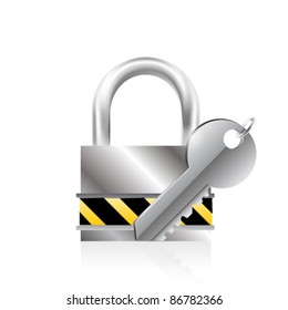Lock with key. Vector