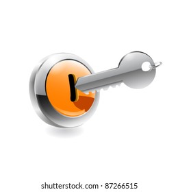 Lock with key. Vector