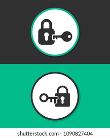 Lock and key vector icon.