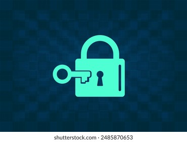 Lock and key vector icon.