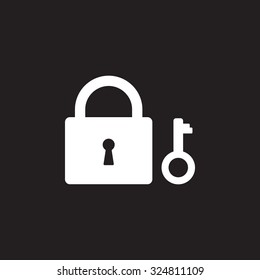 Lock and key vector icon.
