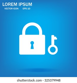 Lock and key vector icon.
