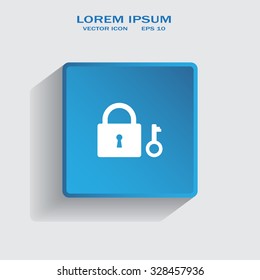 Lock and key vector icon.