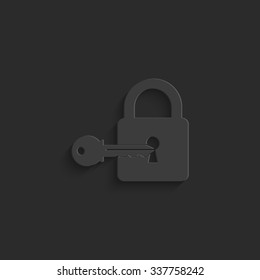 lock with key - vector icon