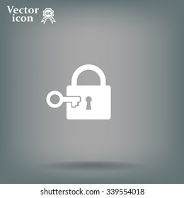 Lock and key vector icon.