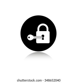 lock with key - vector icon