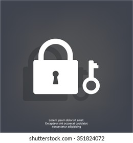 Lock and key vector icon.