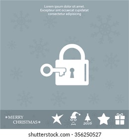 Lock and key vector icon.