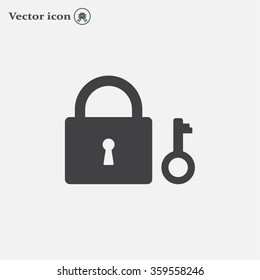 Lock and key vector icon.