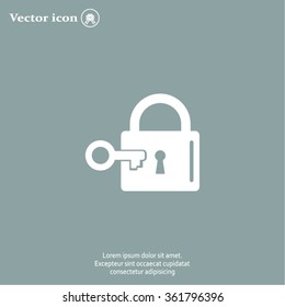 Lock and key vector icon.