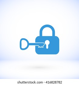 Lock and key vector icon