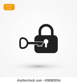 Lock and key vector icon
