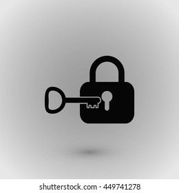 Lock and key vector icon