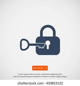 Lock and key vector icon