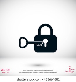 Lock and key vector icon