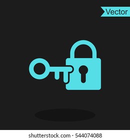 Lock And Key Vector Icon.