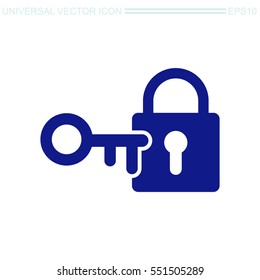 Lock and key vector icon.