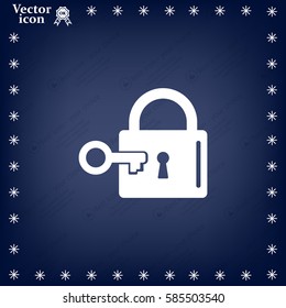 Lock and key vector icon.