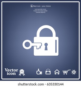 Lock and key vector icon.