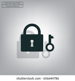 Lock and key vector icon.