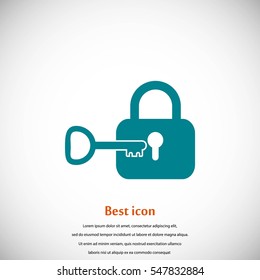 Lock and key vector icon, flat design best vector icon