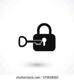 Lock and key vector icon, flat design best vector icon