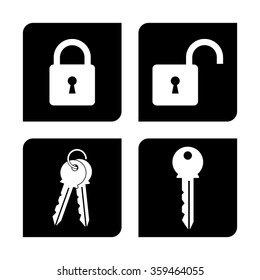 Lock and key  - vector icon set