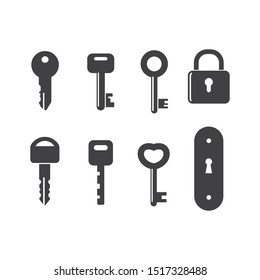 lock and key vector illustration icon design