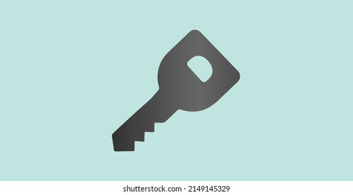 Lock key vector illustration. Key icon isolated flat design icon. key symbol.