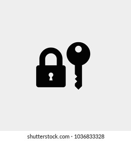 Lock with key. Lock key vector. Locker