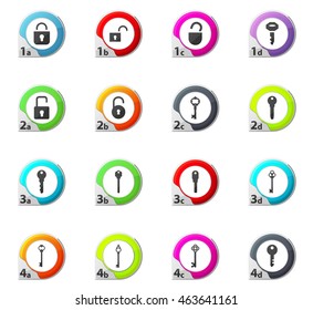 Lock and Key web icons for user interface design