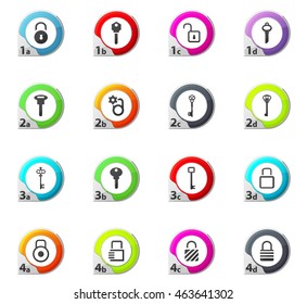 Lock and Key web icons for user interface design