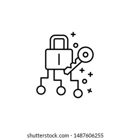 Lock key wireless security icon. Element of cyber security icon