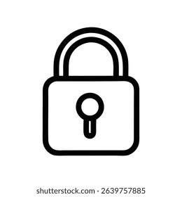 Lock and Keyhole Flat Vector Illustration