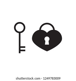Lock keyhole and keys set. Key and lock line vector