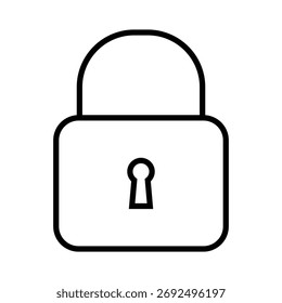 Bloquear com Keyhole Line Art. Controle de acesso e ícone de confidencialidade digital.
