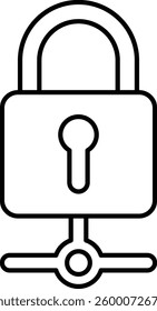A lock with a keyhole in line art style