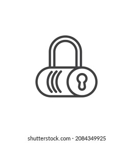 Lock with keyhole line icon. linear style sign for mobile concept and web design. Locked padlock outline vector icon. Security, protection symbol, logo illustration. Vector graphics