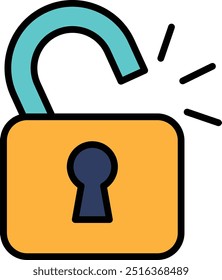 A lock with a keyhole in a line style.