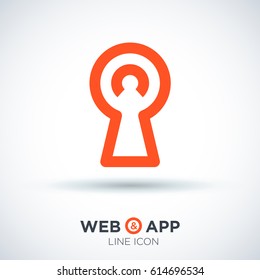 Lock keyhole line vector icon