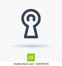 Lock keyhole line vector icon