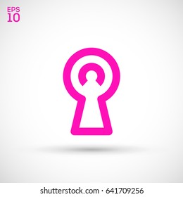 Lock keyhole line vector icon
