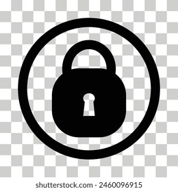 Lock Keyhole rounded icon. Locked padlock sign. flat style. 